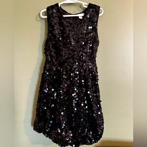 Sparkling Black Sequin Kids Dress - Size 8